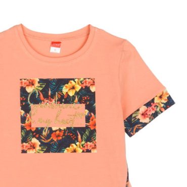 ΒΑΜΒΑΚΕΡΟ ΚΟΝΤΟΜΑΝΙΚΟ T-SHIRT ΓΙΑ ΚΟΡΙΤΣΙ JOYCE ALLOVER ΠΟΡΤΟΚΑΛΙ 2513513