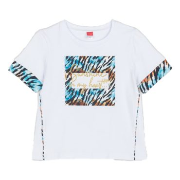 ΒΑΜΒΑΚΕΡΟ ΚΟΝΤΟΜΑΝΙΚΟ T-SHIRT ΓΙΑ ΚΟΡΙΤΣΙ JOYCE ALLOVER ΑΣΠΡΟ 2513513
