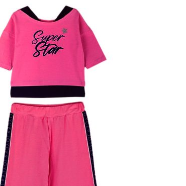 ΒΑΜΒΑΚΕΡΟ ΣΕΤ ΜΕ CROP ΠΑΝΤΕΛΟΝΑ JOYCE SUPERSTAR GLITTER ΦΟΥΞ 2413126
