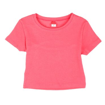 ΒΑΜΒΑΚΕΡΟ ΚΟΝΤΟΜΑΝΙΚΟ T-SHIRT CROP ΓΙΑ ΚΟΡΙΤΣΙ JOYCE SIMPLE RIB ΦΟΥΞ 2413516