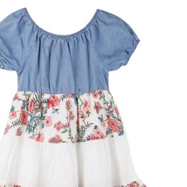 ΦΟΡΕΜΑ ΓΙΑ ΚΟΡΙΤΣΙ JOYCE PINK FLOWER ΑΣΠΡΟ 2443614