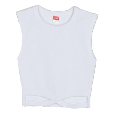 ΒΑΜΒΑΚΕΡΟ ΑΜΑΝΙΚΟ CROP TOP ΓΙΑ ΚΟΡΙΤΣΙ JOYCE X WAIST ΑΣΠΡΟ 2513512