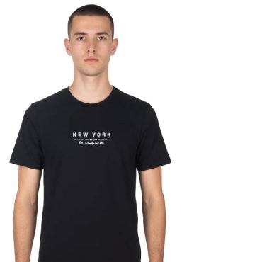 ΑΝΔΡΙΚΟ ΒΑΜΒΑΚΕΡΟ T-SHIRT PACO NEW YORK ΜΑΥΡΟ 2631033