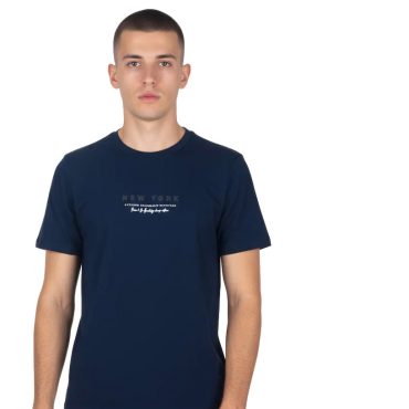 ΑΝΔΡΙΚΟ ΒΑΜΒΑΚΕΡΟ T-SHIRT PACO NEW YORK ΜΠΛΕ 2631033