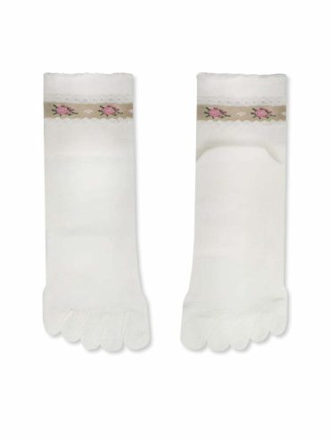 Κάλτσα Βαμβακερή με Δάχτυλα Toe Socks με Σχέδια Flowers YTLI