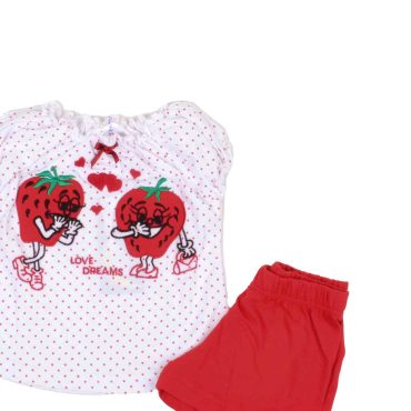 ΒΑΜΒΑΚΕΡΟ ΣΕΤ ΠΙΤΖΑΜΕΣ ΜΕ ΣΟΡΤΣ DREAMS STRAWBERRY ΚΟΚΚΙΝΟ 14207