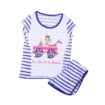 ΒΑΜΒΑΚΕΡΟ ΣΕΤ ΠΙΤΖΑΜΕΣ ΜΕ ΣΟΡΤΣ DREAMS CAR GIRL ΜΠΛΕ 14407