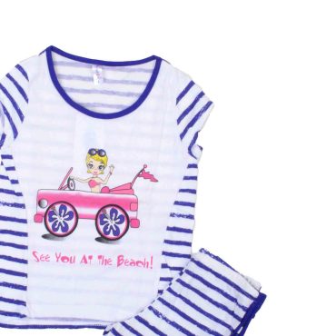 ΒΑΜΒΑΚΕΡΟ ΣΕΤ ΠΙΤΖΑΜΕΣ ΜΕ ΣΟΡΤΣ DREAMS CAR GIRL ΜΠΛΕ 14407