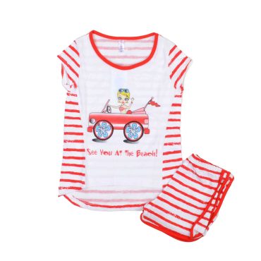 ΒΑΜΒΑΚΕΡΟ ΣΕΤ ΠΙΤΖΑΜΕΣ ΜΕ ΣΟΡΤΣ DREAMS CAR GIRL ΚΟΚΚΙΝΟ 14407