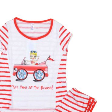 ΒΑΜΒΑΚΕΡΟ ΣΕΤ ΠΙΤΖΑΜΕΣ ΜΕ ΣΟΡΤΣ DREAMS CAR GIRL ΚΟΚΚΙΝΟ 14407