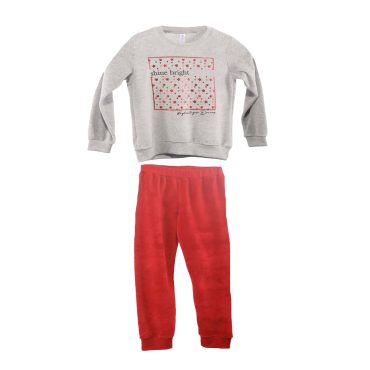ΒΕΛΟΥΔΙΝΟ ΣΕΤ ΠΙΤΖΑΜΕΣ DREAMS STARS ΓΚΡΙ 2375103